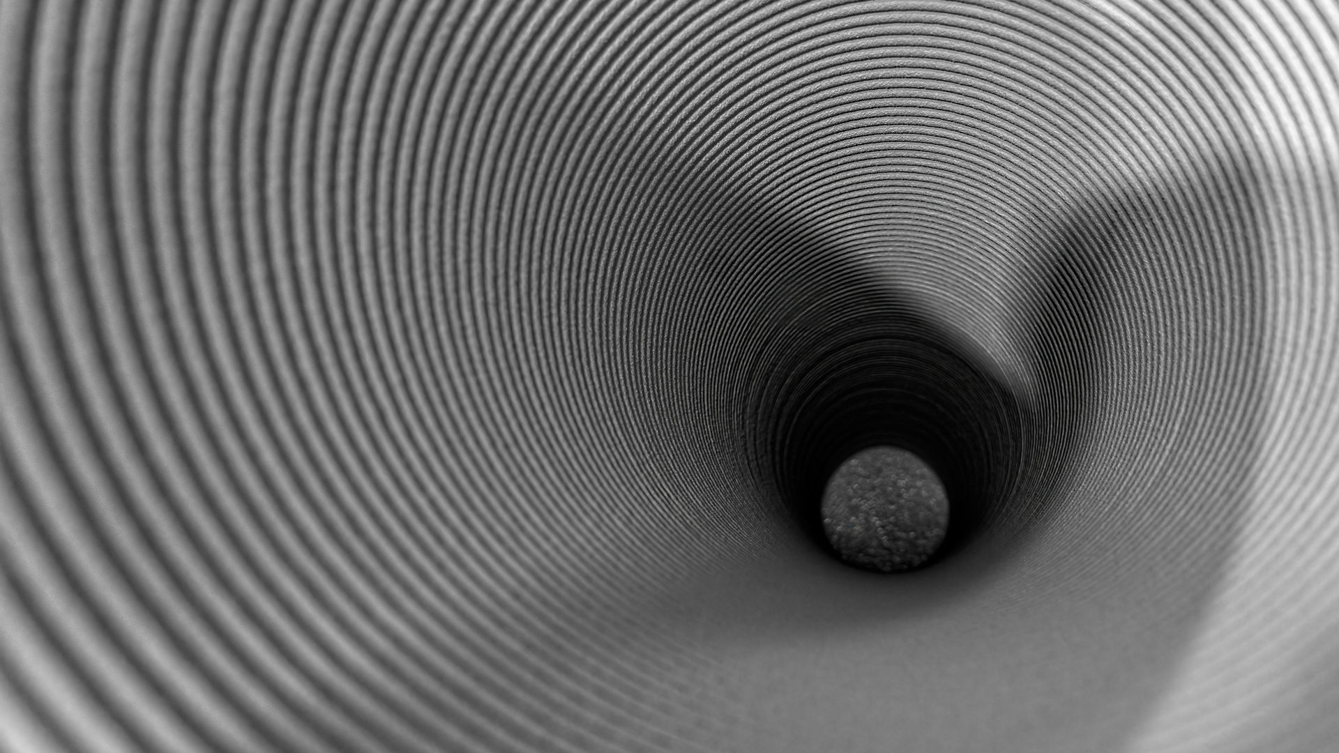 Interior view of a 3D printed hollow concrete columnn