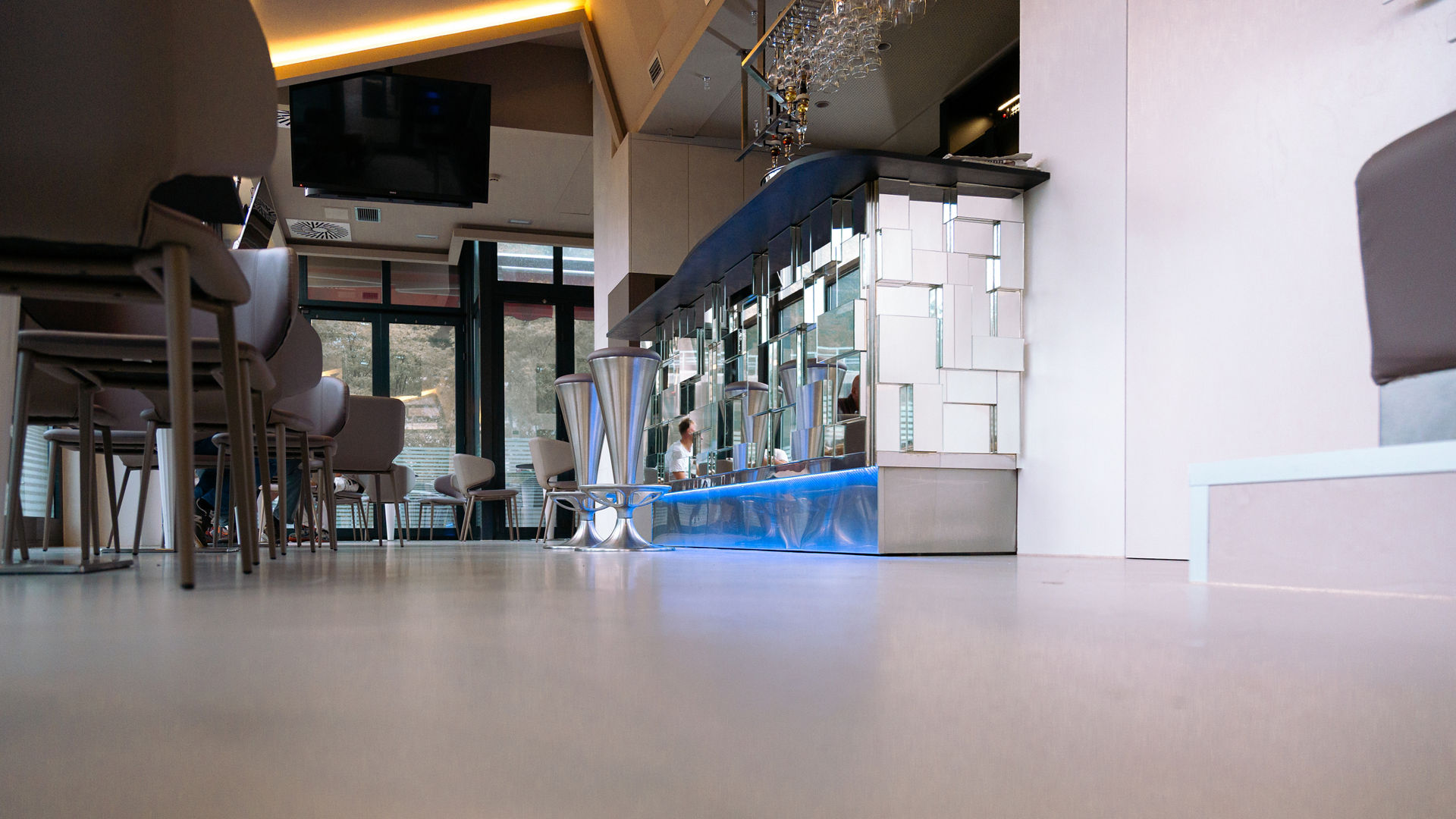 Modern bar interior with sleek design