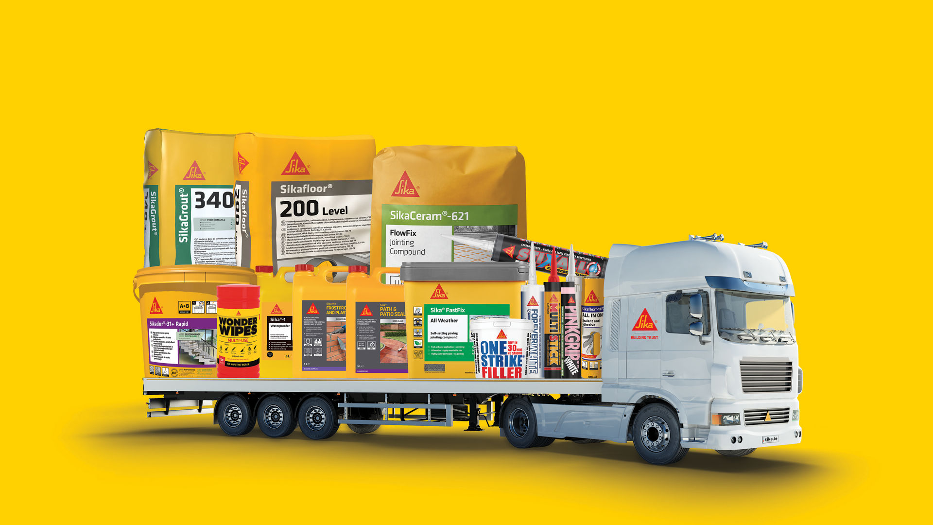 truck carrying Sika distribution products
