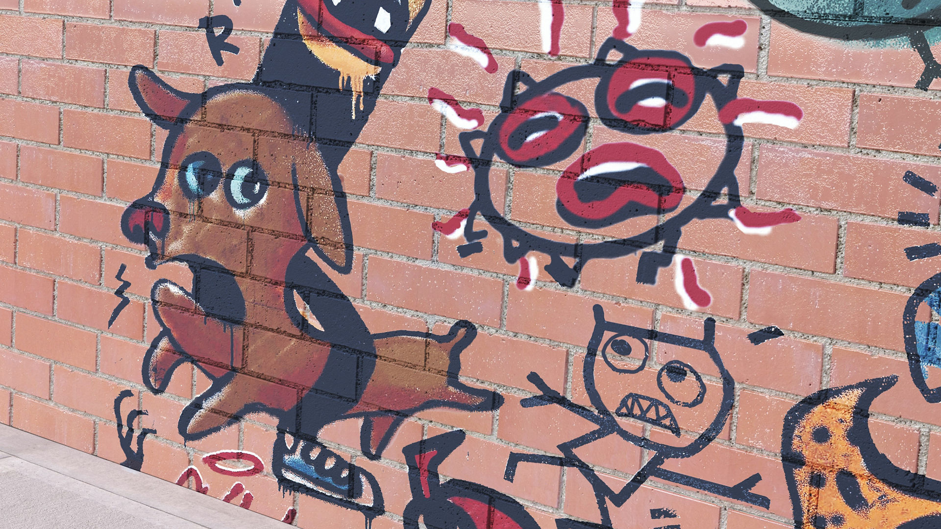 picture of wall with graffiti 