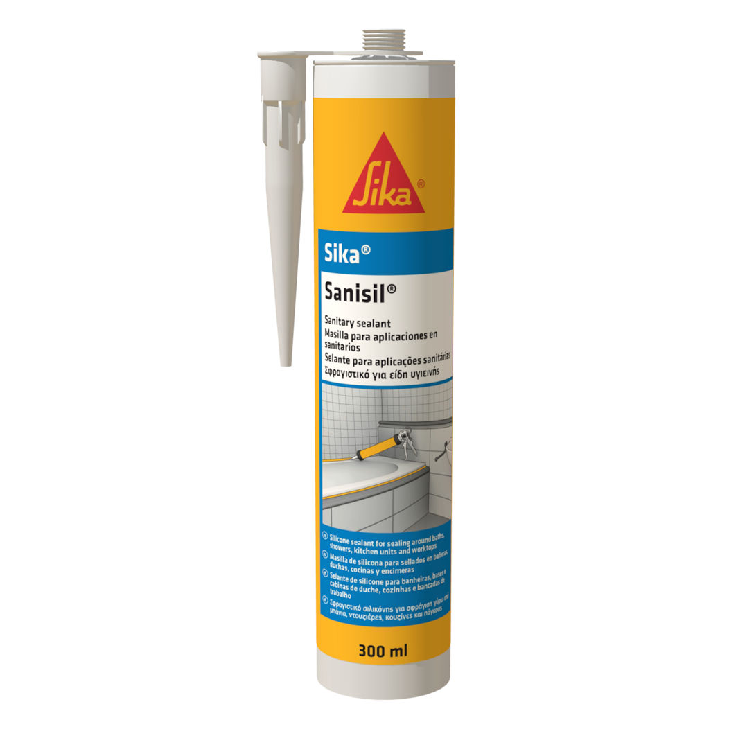 Sellador de silicona antimoho SIKA Sikaseal 108 Sanitario - Gris claro -  300ml