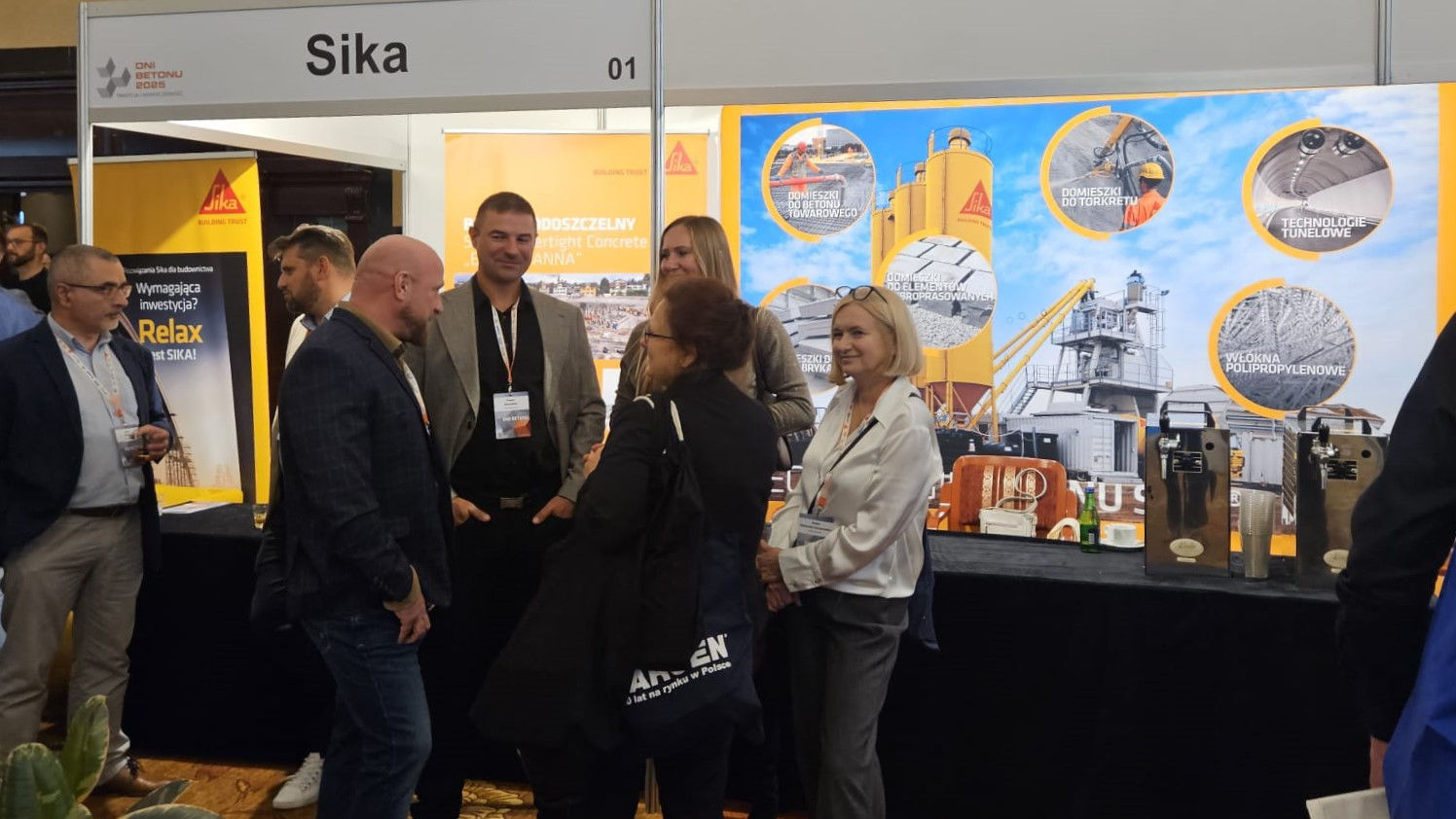 Trade show booth showcasing Sika products