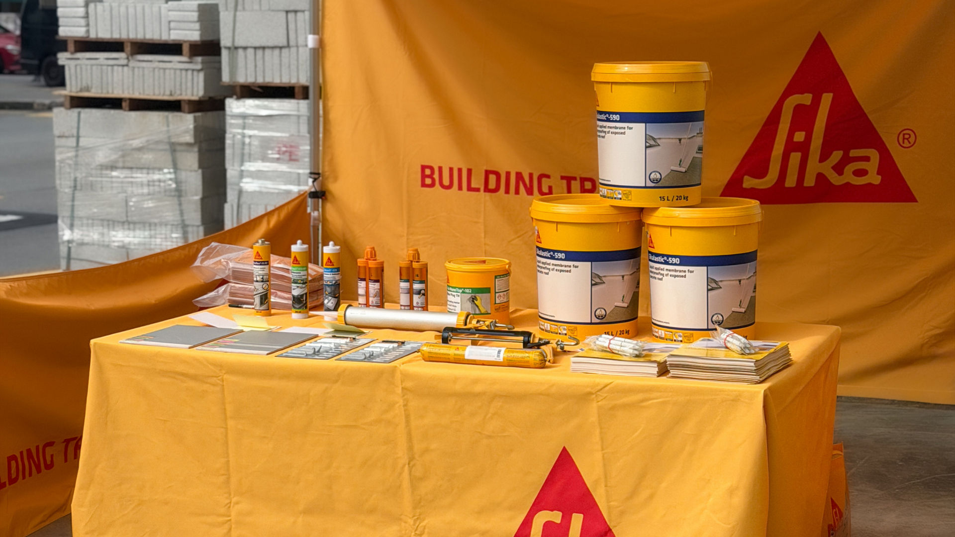 Sika construction products display at promotional event
