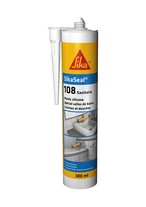 Mastic silicone anti-moisissure SIKA Sikaseal 108 Sanitaire - Transparent -  300ml - Espace Bricolage