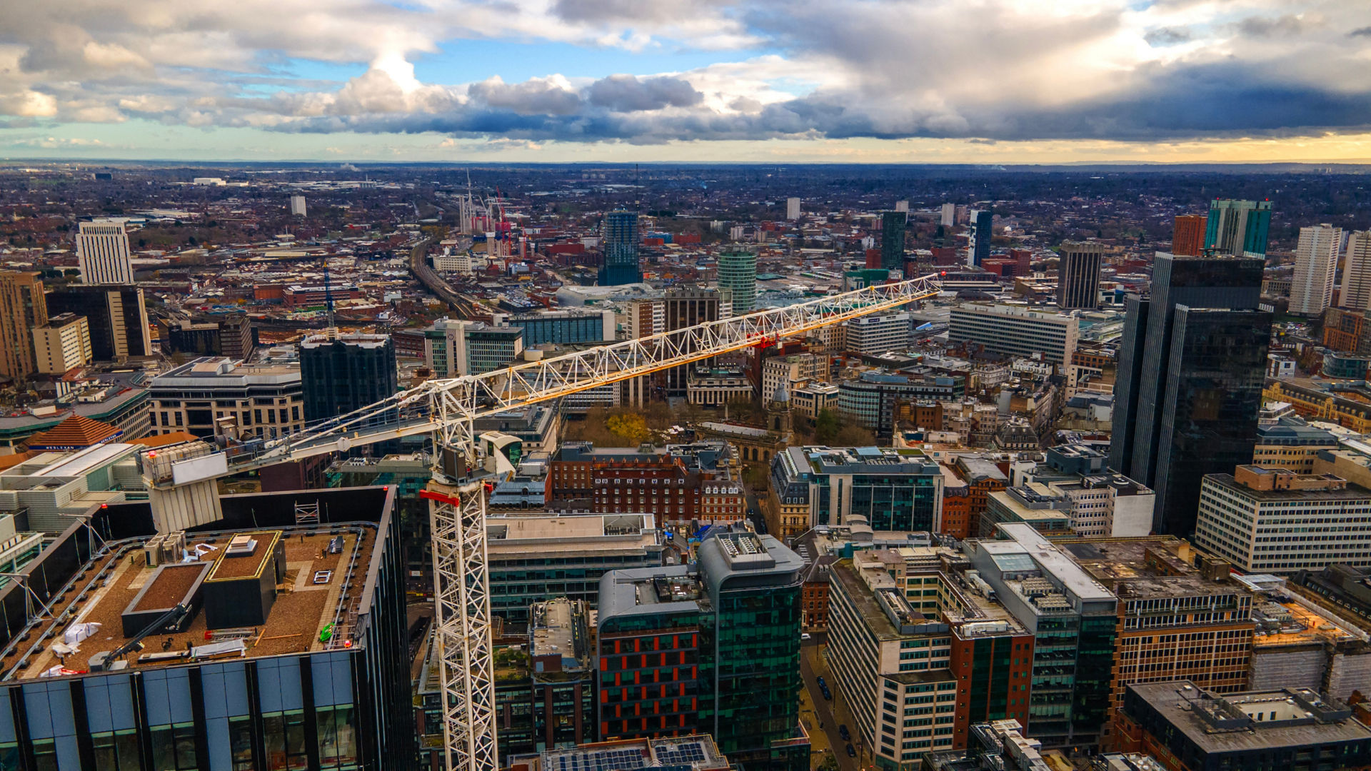 Aerial view of Birmingham city