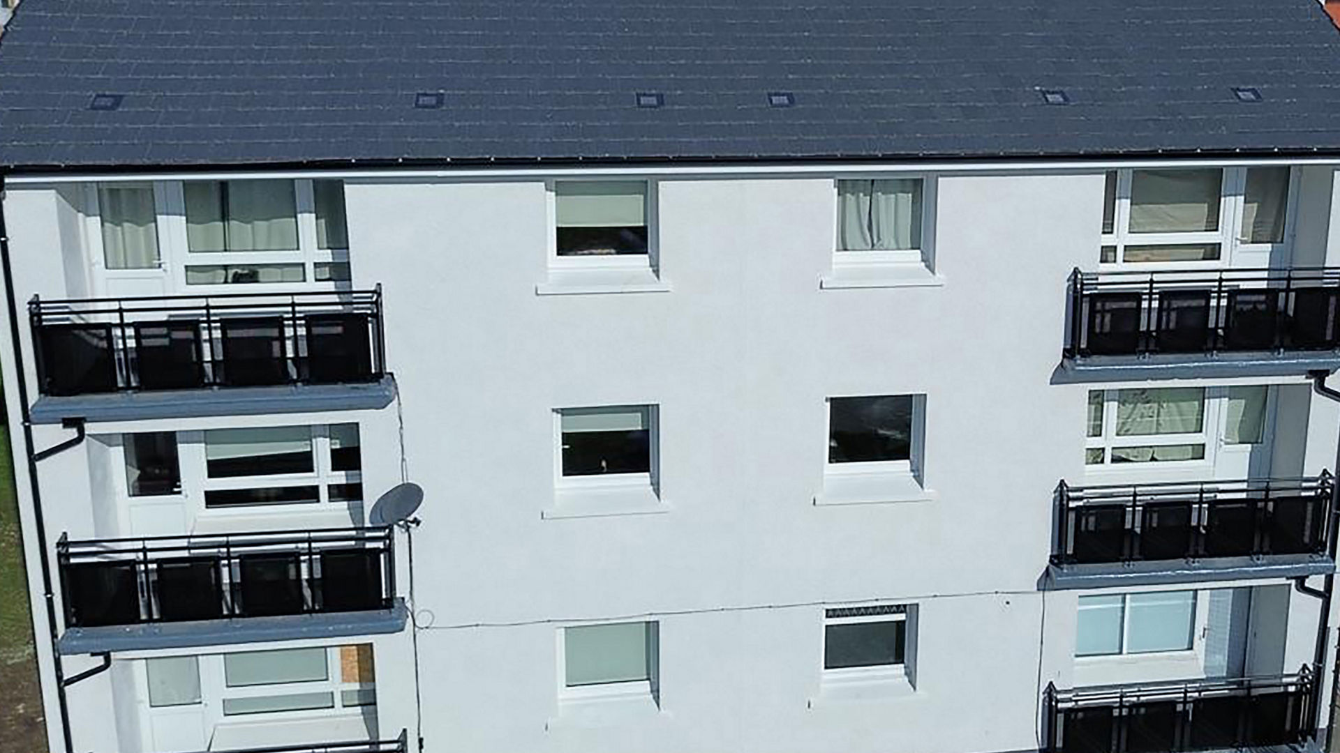 Aerial view of Camelon Crescent external wall insulation systems