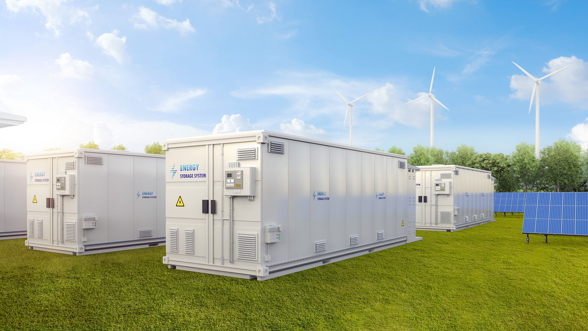 Energy storage units in a field 