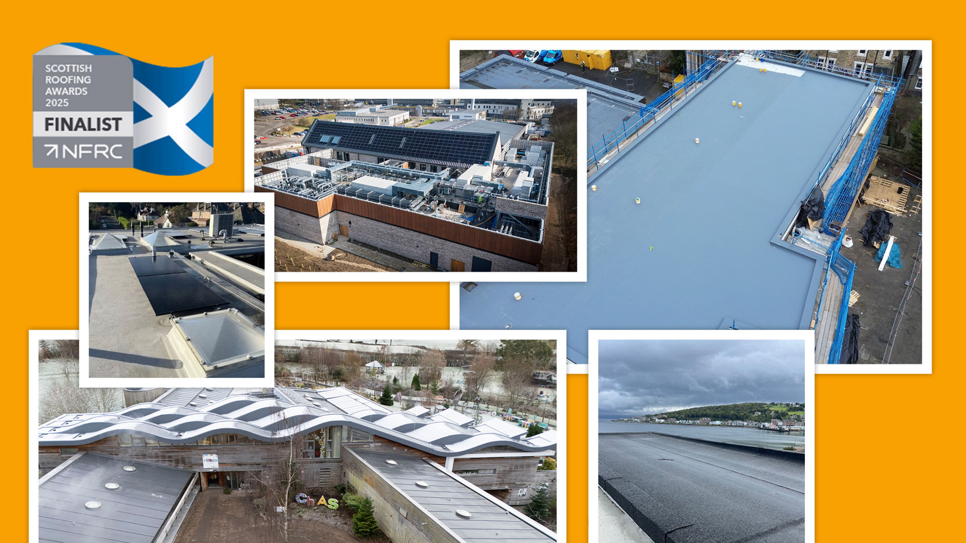 Scottish Roofing Awards finalist collage with Sika logo