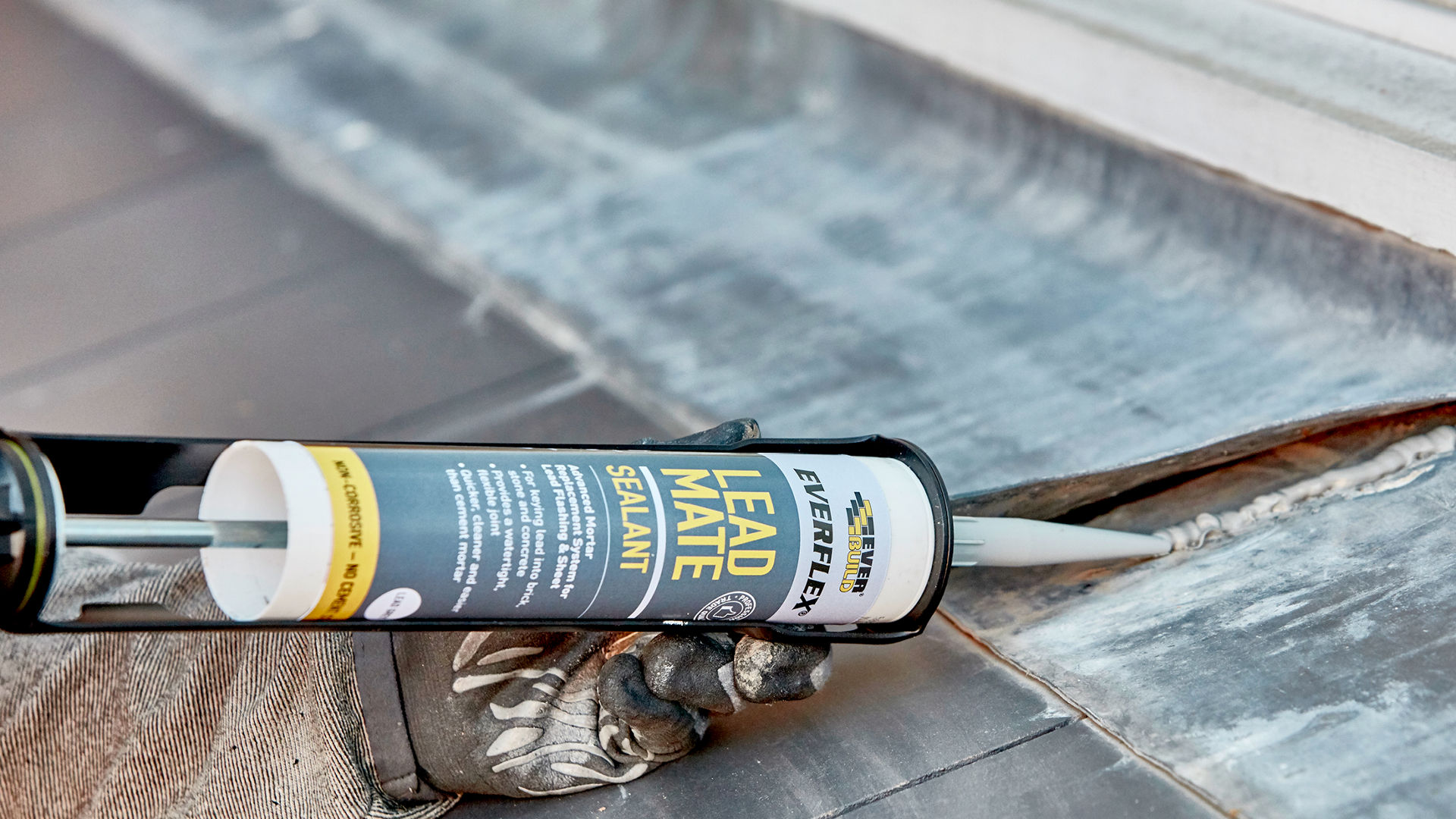 Lead mate being applied to roof