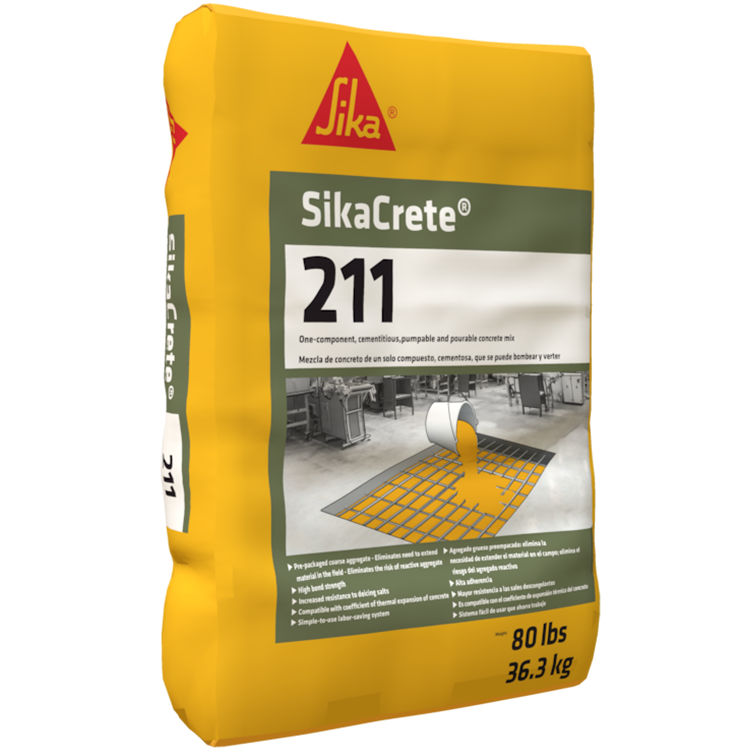 Sikacrete-211 is a one-component, cementitious, pumpable and