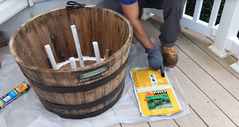 DIY Lightweight Barrel Planter