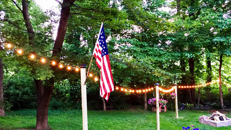 DIY Solar Powered Backyard Light String Posts