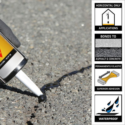 thumbnail image 2 of Sikaflex-410 Asphalt Sealant – Black, Self-Leveling, Polyurethane – 9oz Cartridge 2 of 5