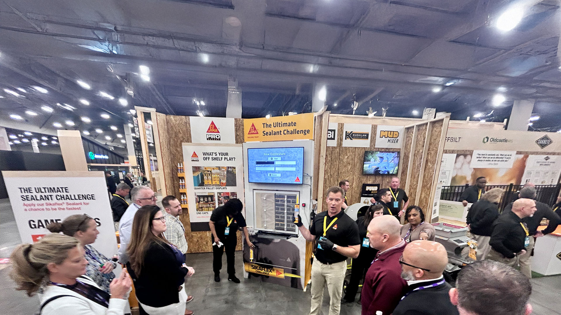 Trade Show Booth with Sealant Challenge Display