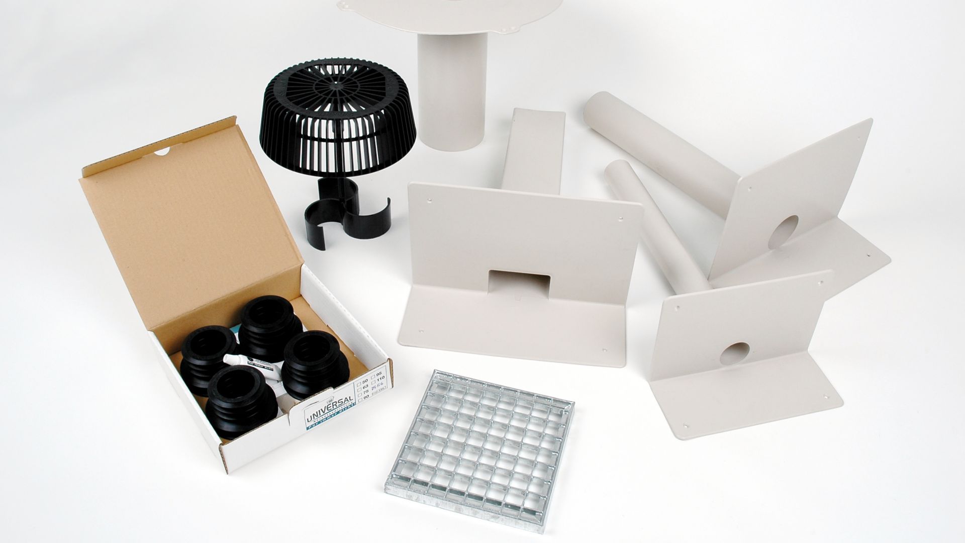 Sika roof accessories including scupper roof drain leaf guard